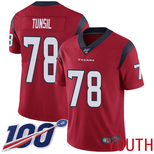 Houston Texans Limited Red Youth Laremy Tunsil Alternate Jersey NFL Football #78 100th Season Vapor Untouchable->youth nfl jersey->Youth Jersey